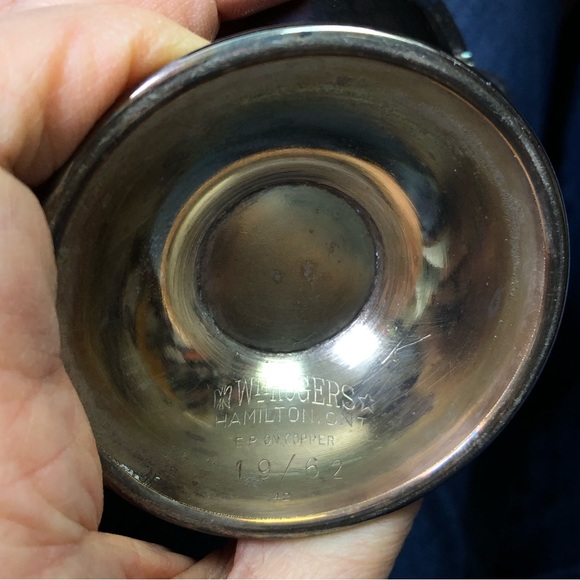 VTG Rogers Hamilton Creamer & Sugar Bowl EP on Copper 1962 Grapes Fruit Design - Picture 3 of 9